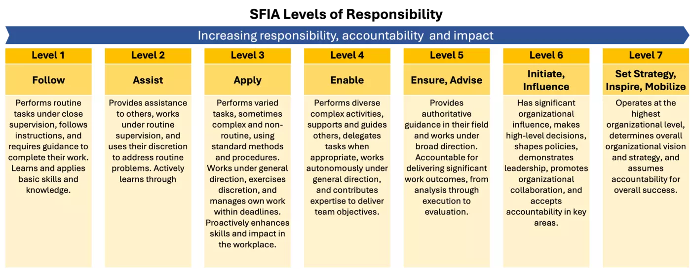 SFIA Levels of Responsibility Image