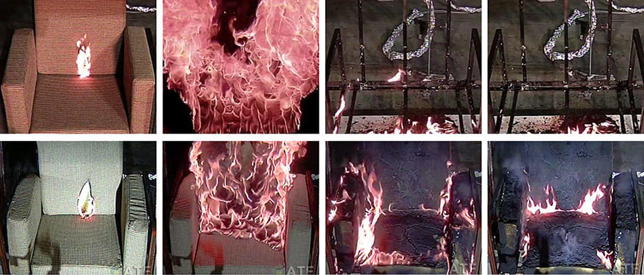 Fire tests demonstrate the flame-retarding benefits of a new "bio-inspired" coatings developed by NIST researchers. 