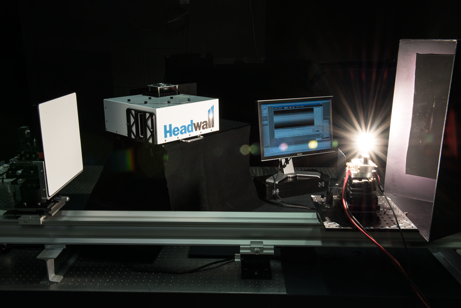 lab bench with 1000-watt standard lamp