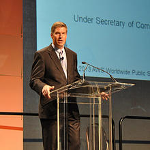 Dr. Patrick Gallagher at the Amazon Web Services Worldwide Public Sector Summit 2013.