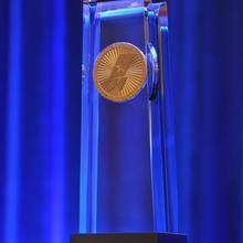 Photo of Baldrige Award Crystal on Stage at April 2015 Ceremony