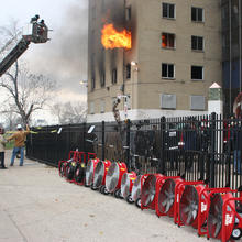 High-rise fire test