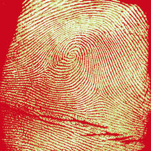 Colorized image of a latent fingerprint