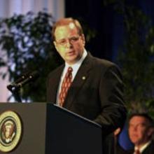 Thomas A. Crosby, president and chief executive officer, Pal's Sudden Service, speaking at the Malcolm Baldrige National Quality Award ceremony. 