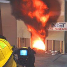 NIST firefighter with thermal imager