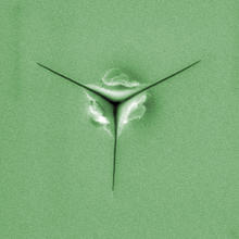 Typical low-k film test for material toughness using the new NIST technique. 