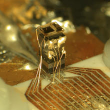 Close up of the NIST chip-scale atomic clock