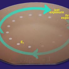 Illustration of silicon wafer exposed to extreme ultraviolet light