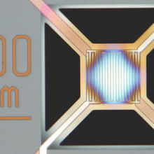 Illustration of a new chemical sensor that is comprised of 16 microheater elements and eight types of sensors