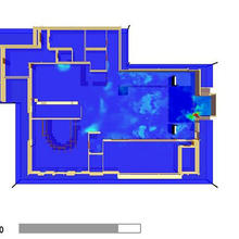 Computer model of fire at The Station nightclub showing the potential impact of sprinklers on the temperature variation after 90 seconds 