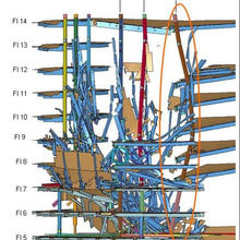 Graphic showing the buckling of WTC 7 Column 79 