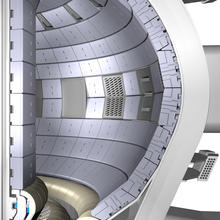 Engineering design image shows a cross-section of part of the planned ITER fusion reaction vessel. 