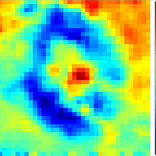 The NIST terahertz imaging system reveals slight temperature differences, as shown in this post-processed image.