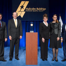 Photo of representatives from 2016 Baldrige Winners Kindred Nursing