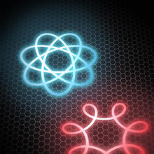 Top image is classical orbit. Bottom image: electron with different physical state.