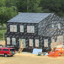 Photo of the NIST net-zero energy house under construction