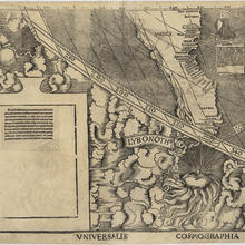 This sheet (bottom) from the lower left corner of the 12 that make up the Library of Congress Waldseemüller map