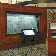 The Waldseemüller Map in the NIST-built encasement at the Library of Congress