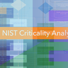 A stylized flowchart showing steps of criticality analysis with the words "NIST Criticality Analysis"