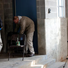 Bomb techs using x-ray equipment during training. 