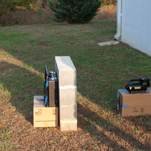 X-ray equipment in a bomb detection equipment test exercise. 