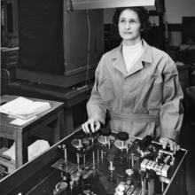 A NIST scientist in front of a Wenner Bridge