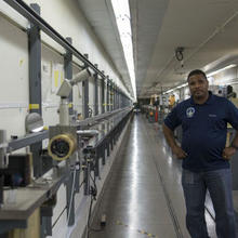 man standing in laboratory