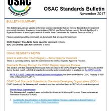 November 2017 OSAC Standards Bulletin