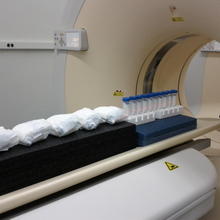 diapers going into a CT scan