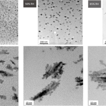 PtPd nanoparticle aggregate sizes