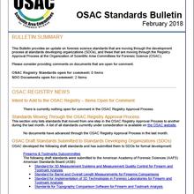 OSAC Standards Bulletin, February 2018