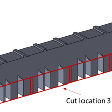 Cut locations for powder diffraction and USAXS specimens 