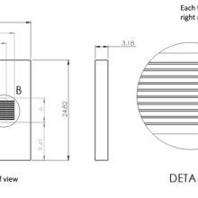 Schematic of the substrate with the 10 scan tracks and the FOV of the NIR camera. Dimensions are in mm.