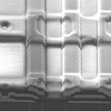 FIB cross section of a SQUID multiplexer integrated circuit