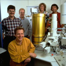 Lab photo of NIST-Boulder researchers during the 1990s
