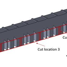 Cut locations for powder diffraction and USAXS specimens 