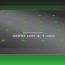 Graphic showing equally spaced openings at the nanometer scale on a flat surface