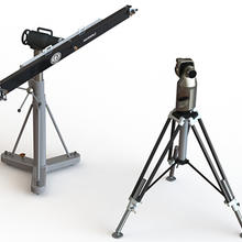 Scale bar, left, for use in field testing of laser trackers, right