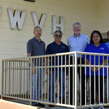 NIST Director Walter Copan’s March 7 visit to WWVH.  From left to right: Dean Takamatsu, Dean Okayama, Copan, Adela Mae Ochinang and Chris Fujita.