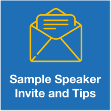 sample speaker invite and tips icon