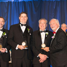 Thomas Gnaupel-Herold, Eric Lass and Mark Stoudt receiving their 2018 ASM Howe Award Medal 