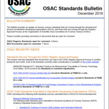 OSAC Standards Bulletin December 2018