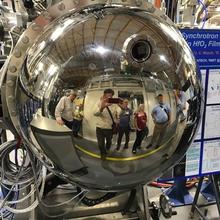 View of the hemispherical analyzer chamber on the HAXPES end station at NSLS-II.