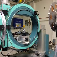 View of the sample area in the X-ray Diffraction (XRD) end station on the Beamline for Material Measurement (BMM). 