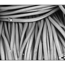 Close-up of polyester fibers woven in bundles