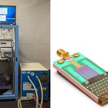 10 V programmable Josephson voltage standard (PJVS) and (right) PJVS cryopackaged chip, which are disseminated by the NIST standard reference instrument (SRI) program.