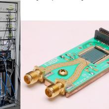 Figure 2: (Left) Prototype 4 V Josephson arbitrary waveform synthesizer at NIST and (right) the 2 V JAWS cryopackage.