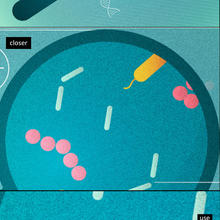 Three frames of an illustrated magnifying glass with microbes beneath. For the first two frames, we are zooming in closer to the glass. Text reads: "look closer" and "closer." Final frame shows microbes in full view. Text overlaid on them reads: "multi-factor authentication takes more time but means less risk. Use it."