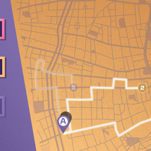 A street map with highlighted routes is labeled with numbers for Car 1, 2 and 3 and pointers for Point A and Point B.