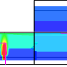 Rendition of a two story house and fire temperatures